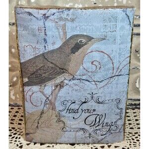 Vintage New View Gifts Resin Bird Wall Plaque 1996 "Find Your Wings" 8" x 6"